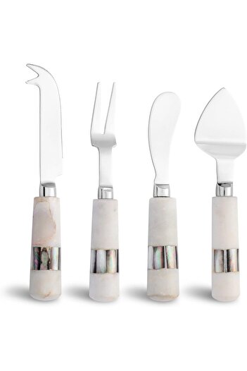 STOREMAX Romano Marble Cheese Serving Set White 1088605