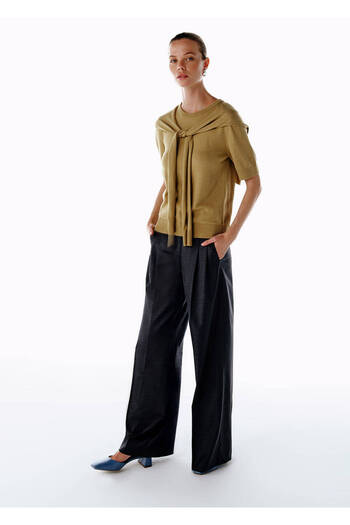 Knitss High Waist Wool Trousers Gray