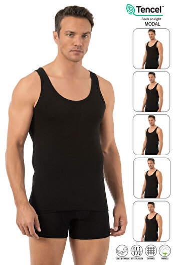 ÖZKAN underwear Ανδρικό ύφασμα Premium 5 Pack - Βαμβακερό μοντάλ, ελαστικό και άνετο χοντρό μονό