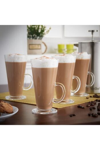STOREMAX 4 Pieces Glass with Handle Glass Coffee Cup 290 ml 1088605