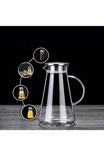STOREMAX Goldwhirl Borosilicate Jug with Metal Lid 1.8 Liters Trendflash 467437