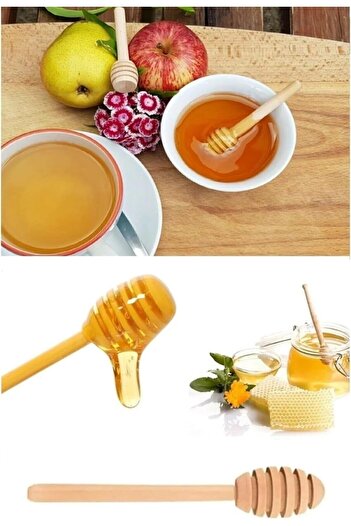 STOREMAX 4 Pieces Special Production Handmade Wooden Honey Spoon, Set of 4 Wooden Honey Spoons 1088605