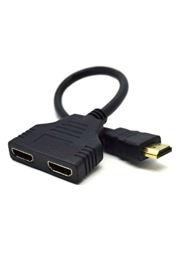 OEM HDMI male to 2 HDMI female cable, 20 cm, black - for multiple connections