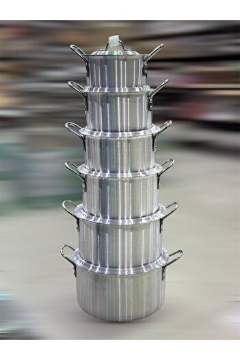 CC Large 6-piece heavy aluminum cooking pot set, 6.7 kg, size 19-30 cm