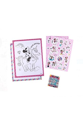 Bibilel Minnie Creative Drawing Set (21x26 cm) with Stickers and 8 Wax Crayons