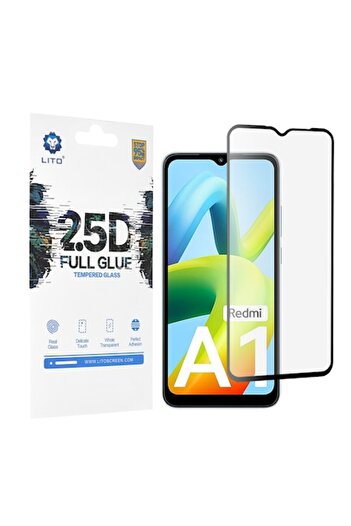 OEM Screen Protector for Xiaomi Redmi A1/A1+/A2/A2+, 2.5D FullGlue Glass, C67, Black