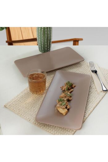 STOREMAX Mat Toprak Taupe Siera Boat Plate 33 cm 2 Pieces 977 1088605