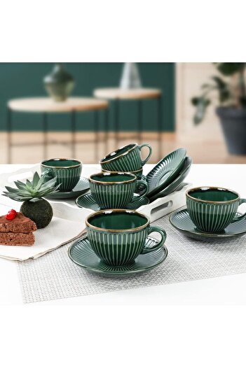 STOREMAX Zümrüt Myra Tea Cup Set 12 Pieces for 6 People 1088605