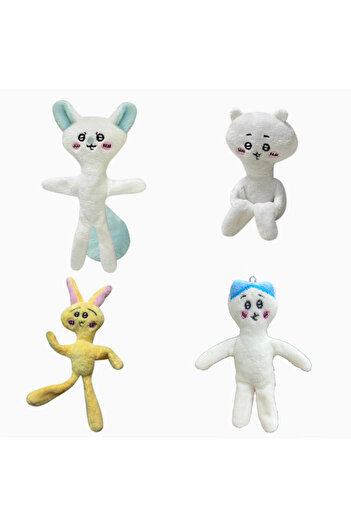 Miniso 4pcs all in Kawaii Chiikawa Hachiware Plush Toys Usagi Cute Anime Parody Series Backpack Accessories