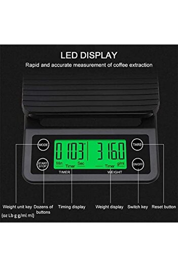 STOREMAX Kg Timed Coffee Scale Weighing 0.1Gr 1088605