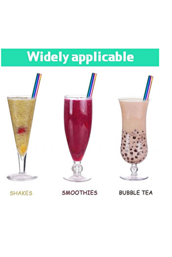 OEM 7-piece set, stainless steel straw, 21.5 cm, multicolor
