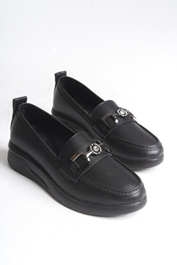 Solo Bag Wedge Heel Loafer Buckle Comfortable Stylish Daily Orthopedic Women's Shoes