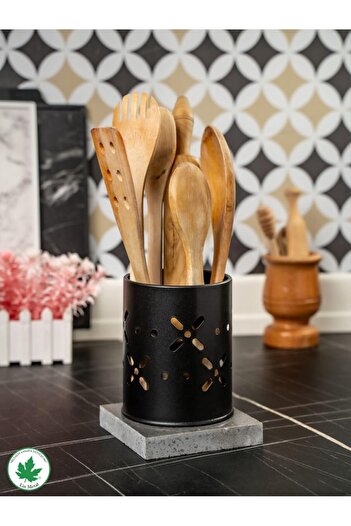 STOREMAX Metal Cutlery Holder Metal Kitchen Organizer, Spoon Rest, Countertop Organizer, Spoon Rest Black 10886