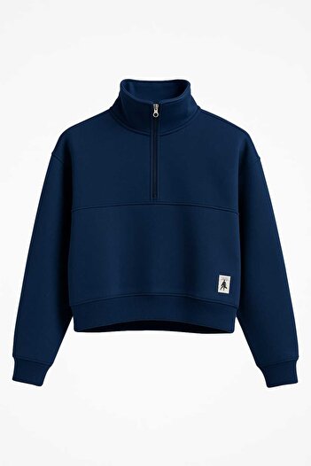 gigigiyim Half Zipper Medium Length Three Thread Women's Sweatshirt