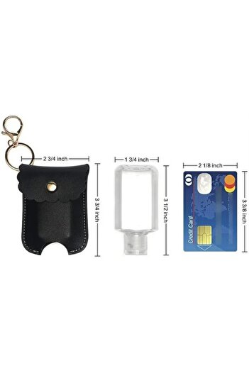 OEM Set of 2 keychain sanitizer bottles for backpack/bag, colors black and peach
