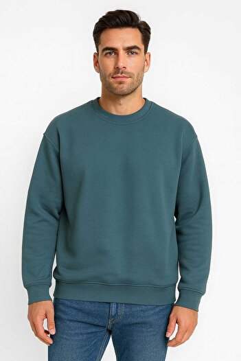 gigigiyim Solid Color Oversize Three-String Men's Sweatshirt