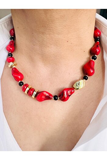 DEVİ fashion Baroque Bead Necklace 48 cm