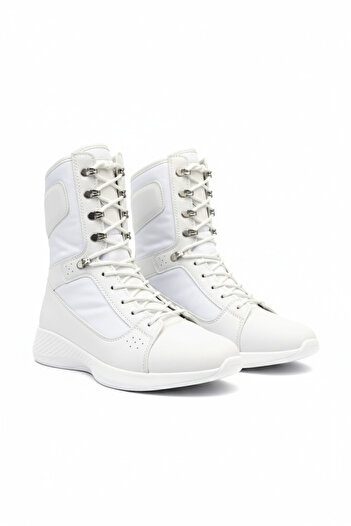 Zerenyus Verton Lace-up Casual Ανδρικές Στρατιωτικές Μπότες για εξωτερικούς χώρους Λευκές