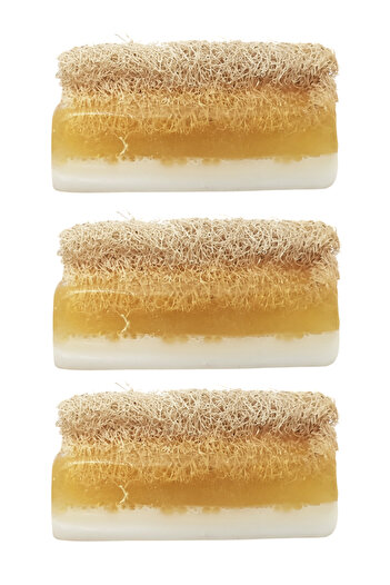 Dr.Dermalok Set of 3 Pumpkin Fiber Goat Milk Lemon Soap (Peeling Effect)