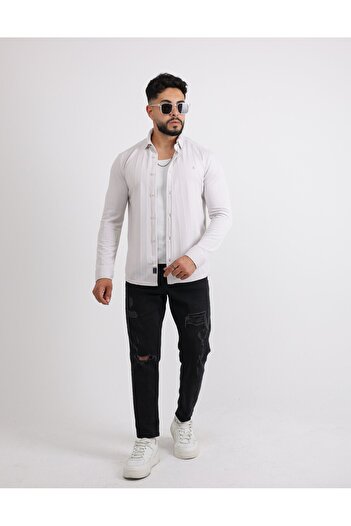 cliento Lycra Knitted Waffle Classic and Modern Men's Shirt