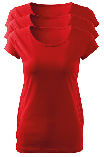 JOY CREATIVE Set of 3 women's t-shirts, simple, casual, 100% cotton, easy to match