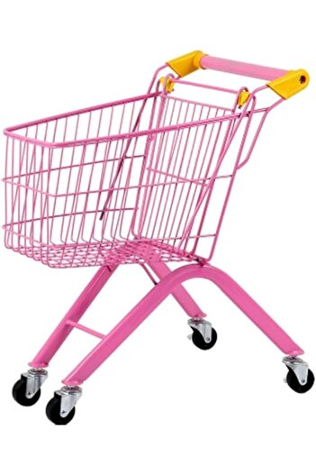 S Z F Store Al-Badr Kids' Metal Shopping Cart Toy - Pink, Pretend Play, 3+ Years