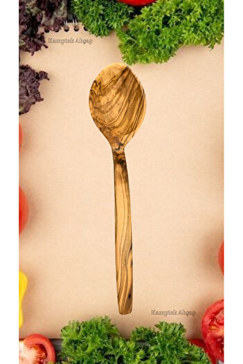 kamptek kamp teknolojisi Kamptek Wooden Natural Olive Wood Large Food Mixing Spoon 29 cm