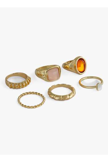 Ginger Mega Deal 6PK Mixed Textured Gold Rings