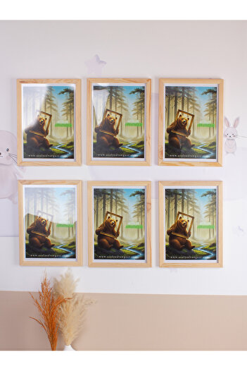 AVANGART ATÖLYE Wooden Frame Set of 6 Paperwork-A4-Photo Frame 21Cmx29Cm
