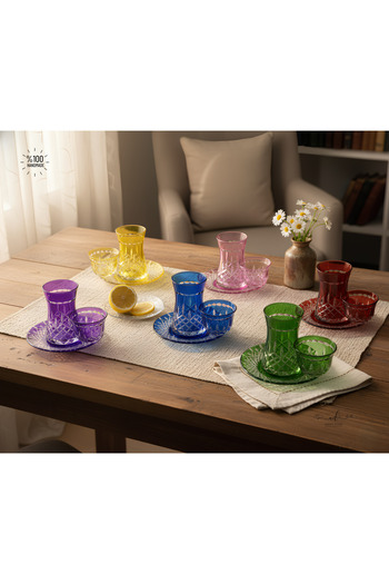 AKDEN STORE Cutting Decor Handcrafted Tea Cup Set