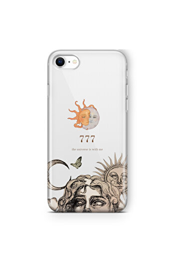 FLAMENKO iPhone 6 Plus / 6S Plus Sun and Moon 777 Pattern Transparent Phone Case