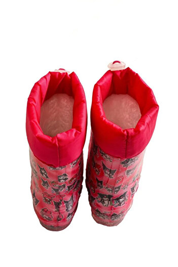 Behtah Kundura Girl's Kuromi Printed Waterproof Rain Boots with Plush Inside