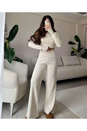DENRA 2-piece cropped knit set