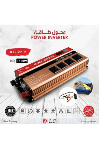 DLC 1500W Car Power Inverter 12V to 240V AC with 3.1A, 4 USB Ports, 4 AC Outlets, LED Display (DLC-I
