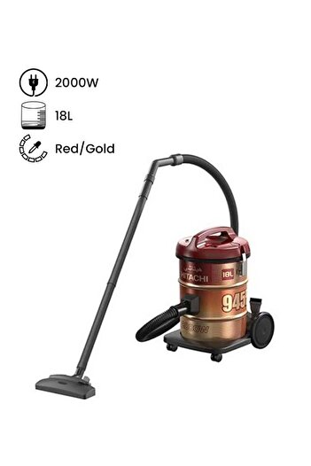 Hitachi Cylinder Vacuum Cleaner 18 L 2000 W CV-945F SS220 WR Red/Gold