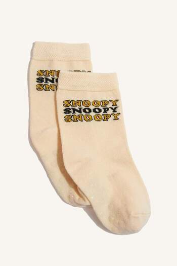 DeFacto Baby Boy Snoopy Anti-Slip Sole 3-Piece Cotton Long Socks F2747A5Ns