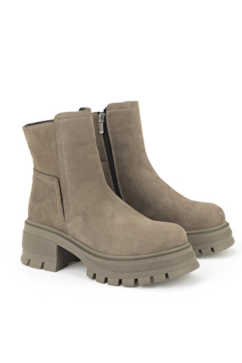 Ziya , Women's Genuine Leather Boots 153359Z6152 Mink