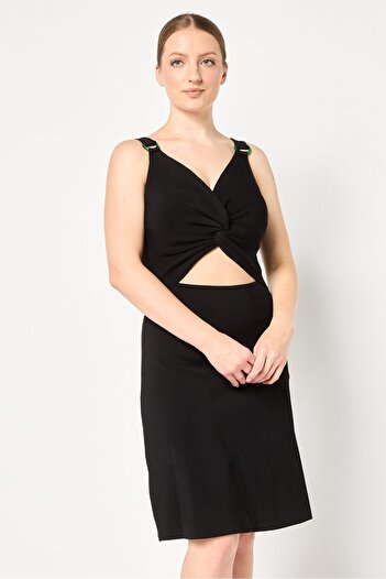 SANDRO Women Twisted Front Cutout Mini Dress, Black