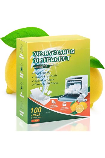 fulina Dishwasher Tablets Pack of 100 - Biodegradable Dishwasher Sheets without Microplastics