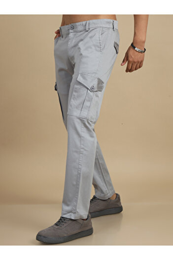 Bushirt By Styli Men Grey Smart Slim Fit Cargo Pants