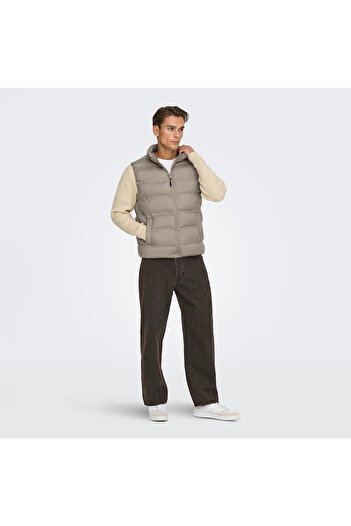 Only & Sons Union Seamless Life Мъжка кремава жилетка (22034830-DTE)
