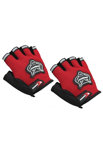 China Red fingerless gloves