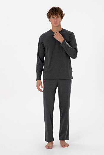 U.S. Polo Assn. Men's Anthracite Melange Pajama Set 50318601-VR081