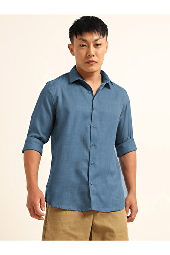 Bushirt By Styli Men Blue Classic Casual Shirt
