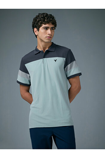 Technosport By Styli Men Slim Fit Color Block Pique Polo