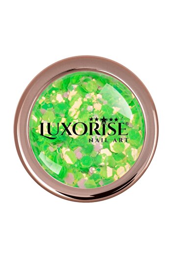 LUXORISE Neon Fluorescent Nail Glitter, Green