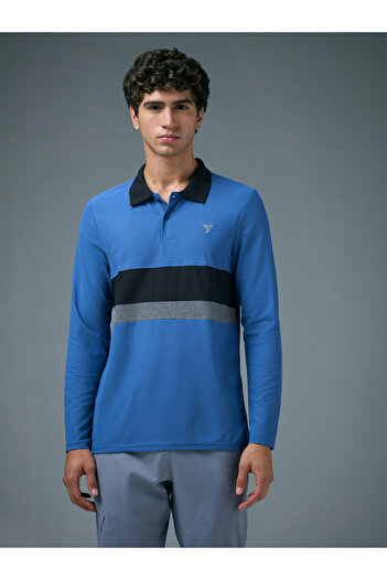 Technosport By Styli Men Slim Fit Contrast Panel Polo