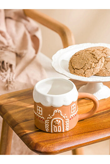 LC Waikiki Lcw Home Brown Christmas Themed Ceramic Mug 510 ml