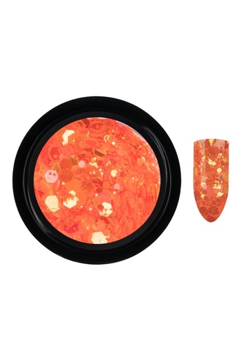 LUXORISE Neon Fluorescent Nail Glitter, Hot Orange