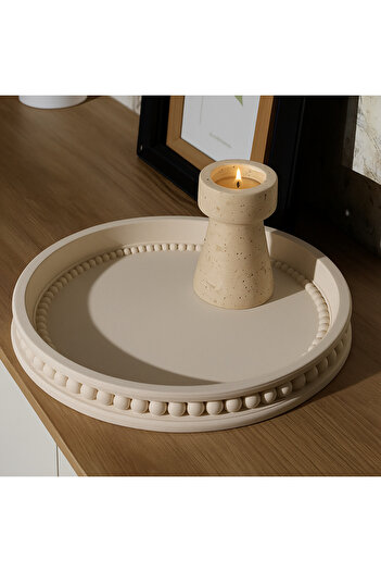 Phellos Decorative Presentation Tray |   Stylish Minimal Accessory Organizer, Candle and Room Fragrance Dish, Cup Tray
